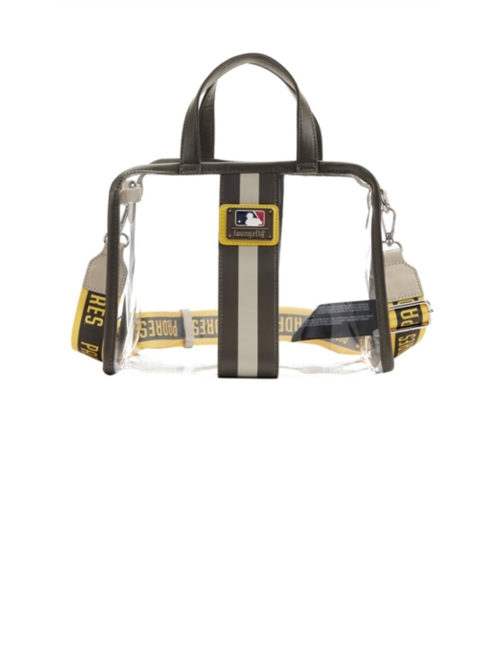 NWT Loungefly MLB SD Padres Clear Tote Crossbody Stadium Bag with Pouch - Picture 4 of 6